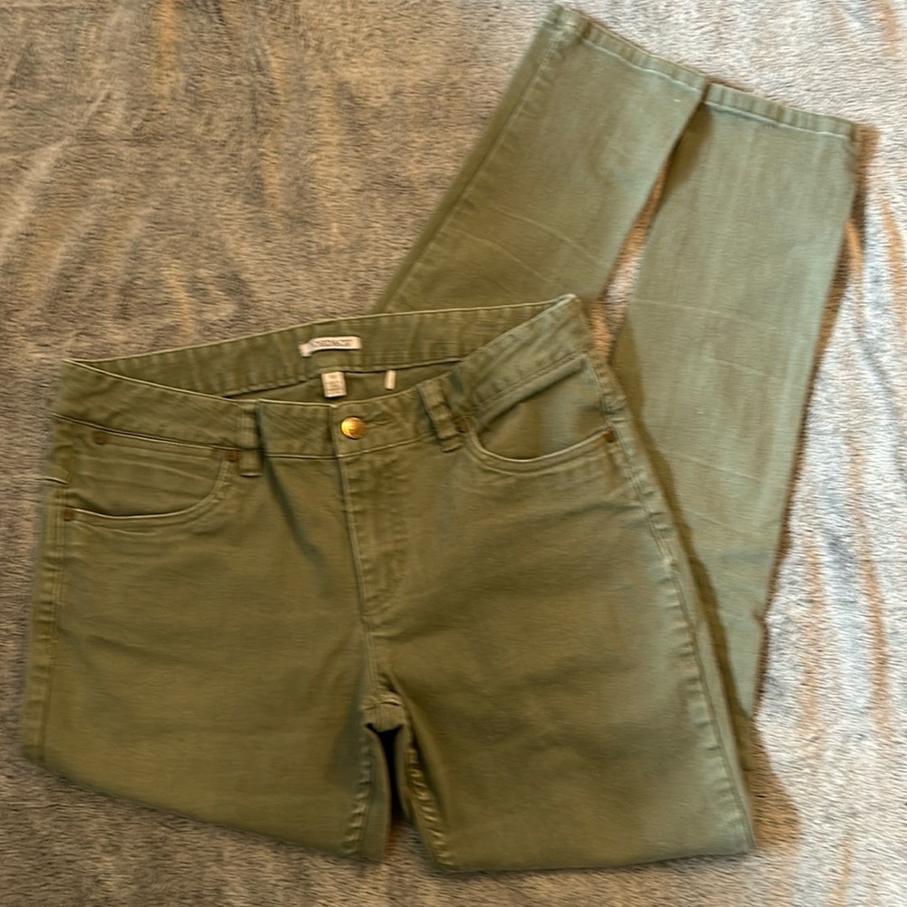 Women's Olive Green Cropped Skinny Jeans